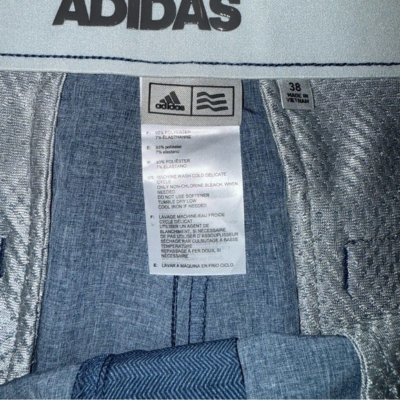 Adidas Men's Navy Herringbone Shorts - Picture 7 of 7